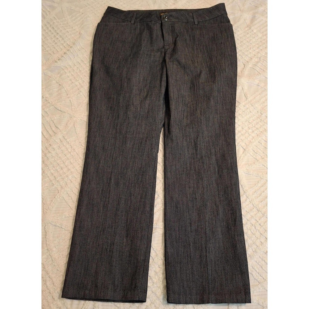 Lee Womens 16 Regular Straight Leg Pants‎ Indigo Blue Secretly Shapes Mid Rise